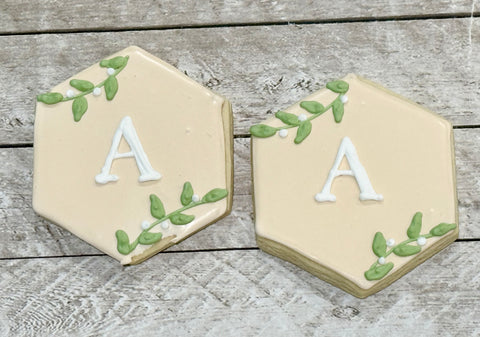 Greenery Initial Hexagon